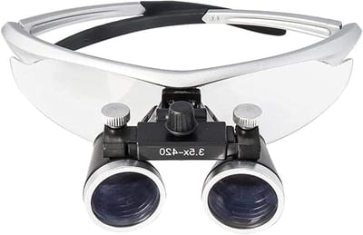 Tandheelkundige Loep - Vergrootglas Verrekijker - Tanden Controleren - Verstelbare Werkafstand - 420mm - Zilver