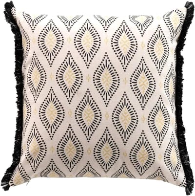 Decoratieve Kussen 45 x 45 cm in Beige, Goud en Zwart Patroon - Inclusief Vulling voor Bank en Stoelen
