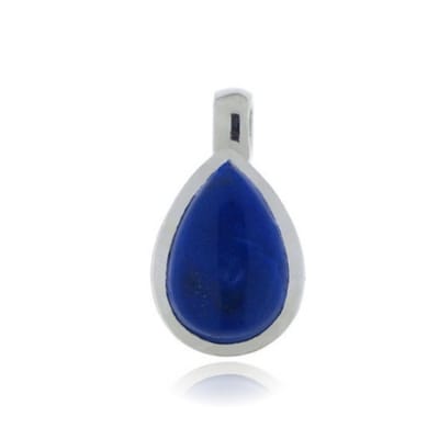 SilverGems Zilveren hanger met druppelvormige cabouchon geslepen Lapis Lazuli edelsteen
