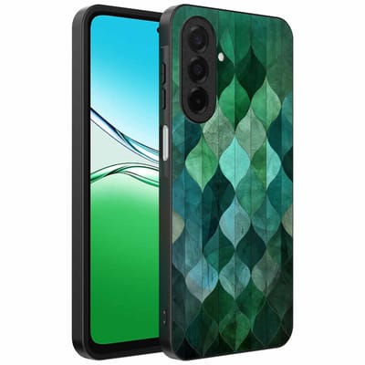 Geschikt voor Oppo A5 Telefoonhoesje met Groene Bladeren Opdruk - TPU Backcover Case Green Leafs Design - Groen - Smartphonica geschikt voor Oppo A5