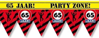 Paperdreams 65 jaar pensioen tape - 12 meter - feestversiering - markeerlint - afzetlint