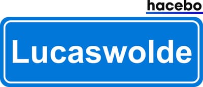 Hacebo - Plaatsnaam Sticker - 29x10 CM - Lucaswolde sticker - Verkeersborden sticker - grappige cadeaus - Lucaswolde