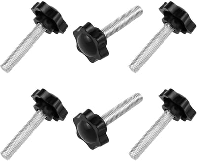 Set van 6 stuks M10*50mm Stervormige Schroeven met Plastieken Kop, Vervangingsschroeven voor Mechanische Toepassingen, Handstart en Gripfunctie