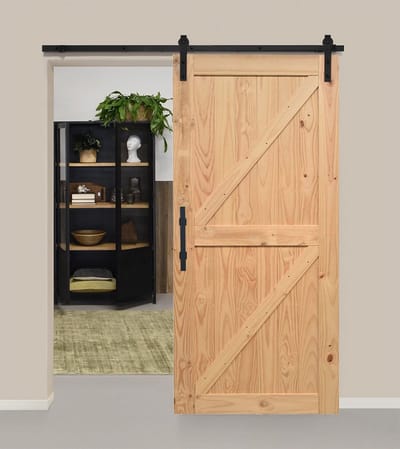 Barnwoodweb Doe het zelf houten schuifdeur - grenen - 95x215 cm - zelfmontage - inclusief schuifdeursysteem en handgreep