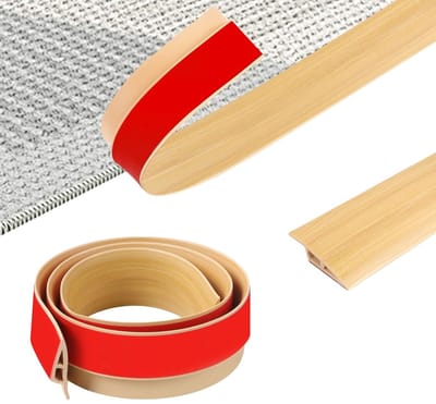 Zelfklevende vloer overgangsstrips van 100 cm, flexibele PVC drempel, antislip, voor vloerbedekking en deurposten, ideaal voor tegels en hout (breedte: 5 cm)