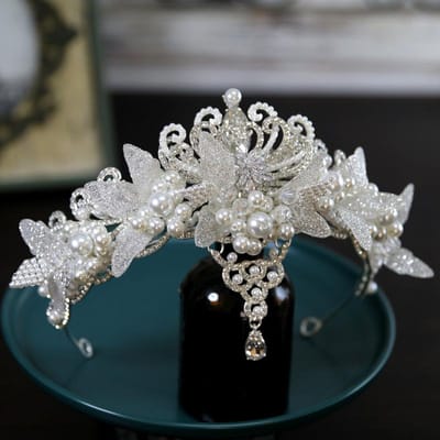 Nieuwe Koreaanse Stijl Super Fee Bruid Bruiloft Kroon Tiara Kristallen Kroon Tiara Haaraccessoires Belangrijkste Bruiloftsaccessoires gray