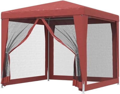 Robuuste feesttent met ijzeren frame voor tuinfeesten, waterdicht paviljoen met ventilatie voor outdoor-evenementen, partytent met insectenbescherming en ingang met ritssluiting, partytent