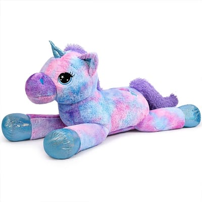 Pluche, voor meisjes, zacht kussen, voor verjaardag, Kerstmis en Valentijnsdag, blauw tie-dye