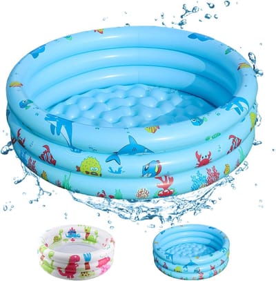 Opblaasbaar Baby Zwembad Play Box Met Vis Motief - Veilig En Duurzaam Voor Kinderen