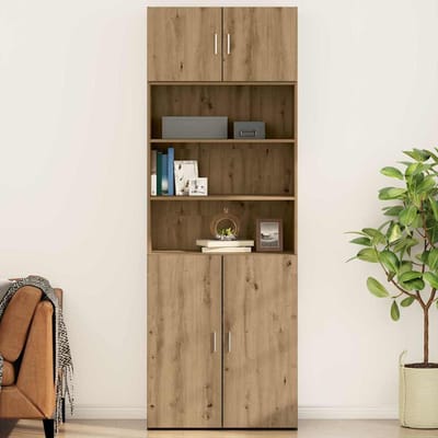 vidaXL - Wandkast - artisanaal - eikenkleurig - 80 - x - 42.5 - x - 40 - cm - Bewerkt - hout