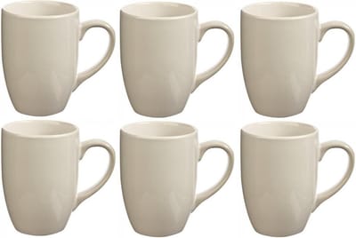 5Five Koffiemokken Colorama - 1x stuks - Keramiek - wit - 380 ml - 9 x 11 cm