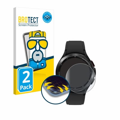 BROTECT - Screenprotector voor Samsung Galaxy Watch 4 Classic (46mm) - Folie Beschermfolie matte volledig dekking 2 Stuks