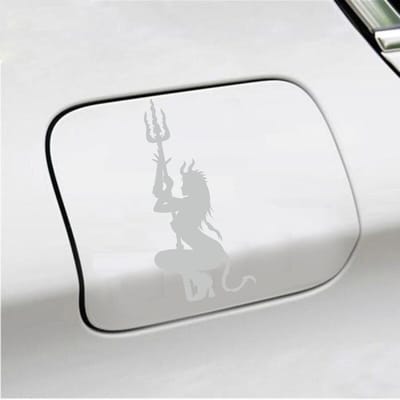 Bumpersticker - Duivel - 13,2 X 6,1 - Licht Grijs