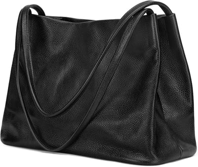 Zachte Dames Echt Leren Schoudertas met Magnetische Sluiting, Ruime Handtas en Handtas voor Elke Gelegenheid