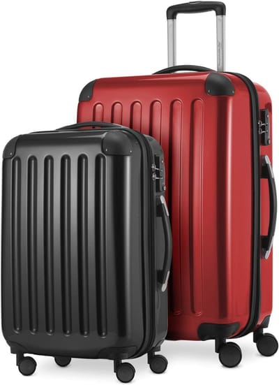 Kofferset 2 Delig - Reisbagage Set - Vakantie Reizen - TSA Cijferslot - 55cm en 65cm - Rood Zwart