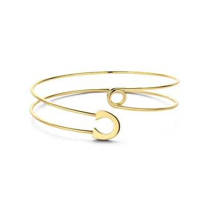 MIASOPHIA 4-MS22047 Stalen Bangle Veiligheidspeld - 61x55mm - 1cm Breed - Staal - Goudkleurig