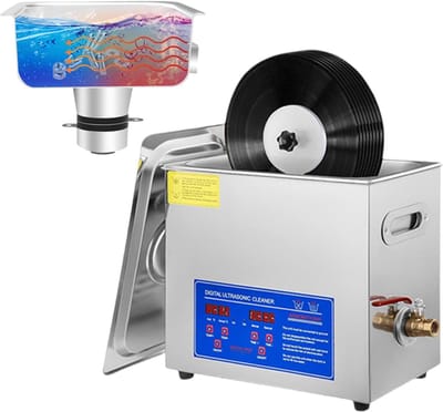 Ultrasone Reiniger - Plaatwasser - Vinyl Schoonmaken - Roestvrij Staal - 6 Liter - Zilver