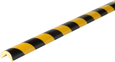 Knuffi stootrand hoekprofiel type A – geel-zwart – 5 meter - Geel & Zwart - 500 cm x 40 mm x 25 mm- - Polyurethaanschuim (PU) - - Voor binnen & buiten
