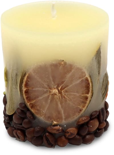 Potpourri geurkaars VANILLE met een zachte noot van sinasappel en koffie - 7x8 cm handgemaakte geurkaars