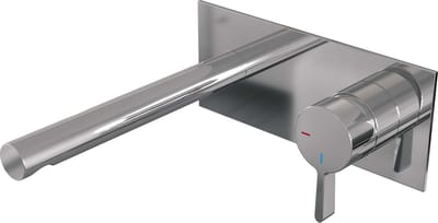 Brauer Chrome Edition inbouw wastafelmengkraan met rechte uitloop en afdekplaat model E1 chroom