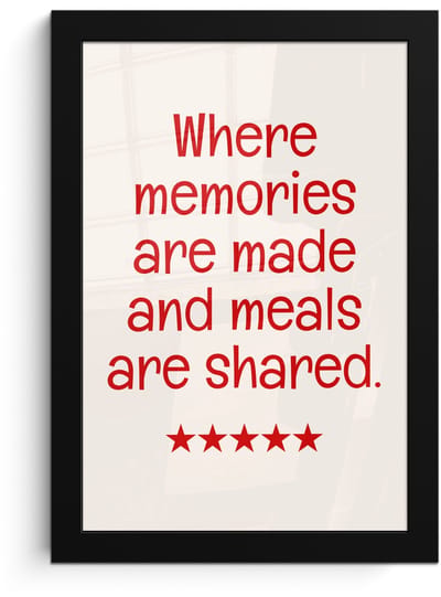 Poster in lijst - Fotolijst 20x30 cm - Posters - Quote - Sterren - Rood - Memories - Posterlijst zwart - Decoratie - Wanddecoratie woonkamer - Muurdecoratie slaapkamer