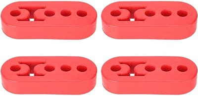 Byshayne- Uitlaathanger Universeel - 4 Stuks - Verstelbare Demperhanger - Polyurethaan - 12mm - Rood