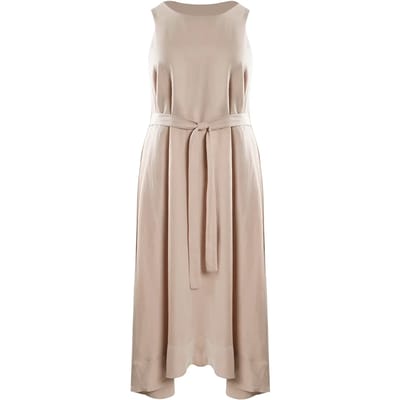 Mouvementloze Jurk met Ceintuur Dames Mat Fashion
