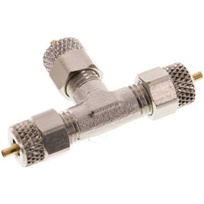 4x2 Vernikkeld Messing T-Opsteekkoppeling [2 Stuks]