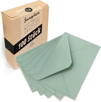 Enveloppen zonder raam (100 stuks) - C6 - 162 x 114 mm - Groene papieren enveloppen