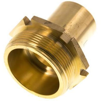 G 2'' Buitendraad x 38mm Messing Slangpilaar met Veiligheidskraag DIN 2817