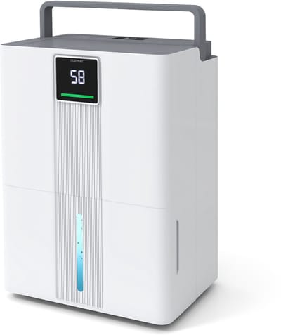 COSTWAY 35 l/dag luchtontvochtiger, elektrisch met 3 modi, 24-uurs timer, 3-kleuren-display, afvoerslang en wielen, ontvochtigingsapparaat voor badkamer, slaapkamer, kelder