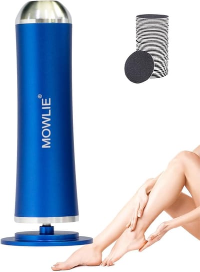 Elektrische eeltverwijderaar, pedicure-apparaat met slijpschijven, professionele pedicure voetvijl met verwisselbare voetvijlen voor dode harde en gebarsten huid, met 60 stuks (Blauw)