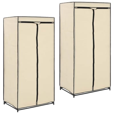 vidaXL - Kledingkasten - 2 - st - 75x50x160 - cm - crème