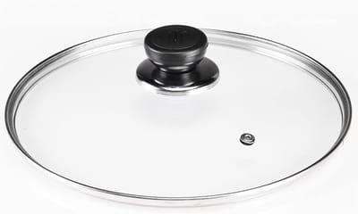 Universeel Pannendeksel - Glazen Deksel - Koken en Bakken - Met Stoomontluchting - 26 cm - Transparant