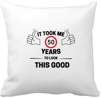 Akyol - hoera 50 jaar Kussen hoes - Verjaardag cadeau - papa - mama - collega - grappige tekst - 40 bij 40 cm