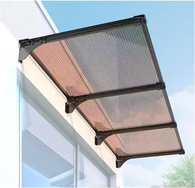 Frame Luifel - Buiten Zonwering - Entree Beschermen - Snelle Waterafvoer - 40 x 120 cm - Bruin Zwart