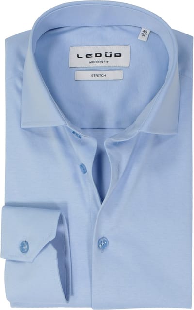 Ledub modern fit overhemd - popeline - lichtblauw - Strijkvriendelijk - Boordmaat: 45 (EU maat: XXL)