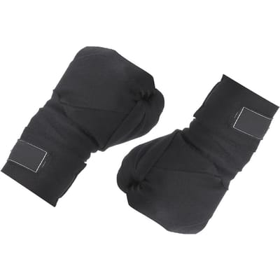 Une Paire Noir Polyuréthane 3M Bandage de Boxe Enroulable Combat Sanda Muay Protège-Mains Sangle de Sport Noir Élastique 3m black