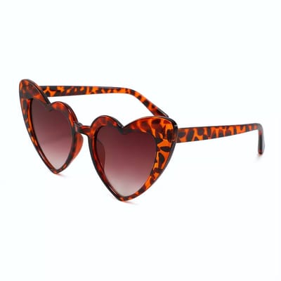 DAEBAK Panter vrouwen zonnebril in hart vorm [Tortoise] met hartjes zonnebrillen Dames Festival Sunglasses