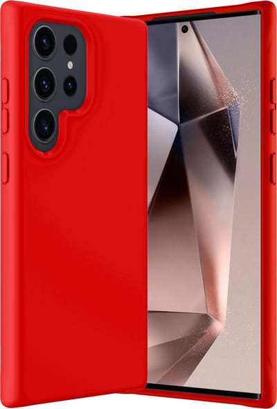 Hoes - Geschikt voor Samsung Galaxy S24 Ultra - Sterk & Shockproof - Hoesje Cover - Siliconen Case - Rood
