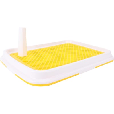 Toilettes pour chien Clôture haute Anti-odeur Facile à nettoyer Plastique Porte-alèse Bac à litière pour petits chiens