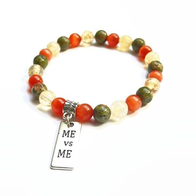GoedeDoelen.Shop | Armband Happy Colors | Natuurstenen Armband | Armband Met Edelstenen | Carneool | Citrien | Unakiet | ME-CVS | Chronisch Vermoeidheidssyndroom |  Polsmaat Tot 20 CM | Uniek | Handgemaakt | Unisex Armband | Wellness-House
