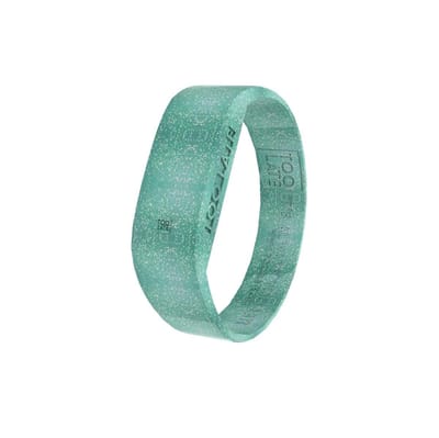 TOO LATE - Led horloge Glitter - siliconen - smaragd groen - polsmaat S