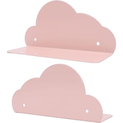 2 stuks   Vorm Wandplank Metaal Wandmontage Decoratieve Opbergplank voor Woonkamer beige