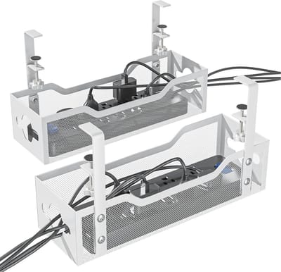 Onder bureau kabelmanagement tray - 2-pack voor een nette werkplek zonder schade