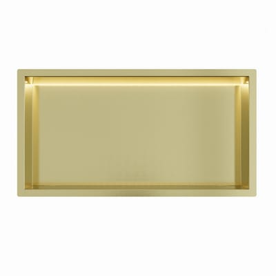 Mat goud RVS Inbouwnis 30x60x7cm met RGB verlichting