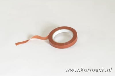Kortpack - Strapping Tape - 12mm x 66mtr - 72 Rollen per verpakking - Oranje kleur - Polypropyleen - (021.0222)