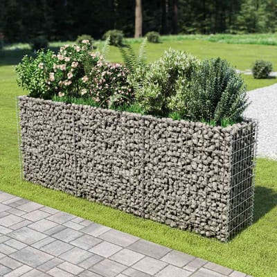 vidaXL - Gabion - plantenbak - verhoogd - 270x50x100 - cm - gegalvaniseerd - staal