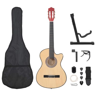 vidaXL - 12-delige - Gitaarset - cutaway - met - 6 - snaren - western - akoestisch - 38"