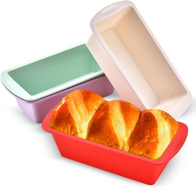 Famanu - Mini siliconen bakvormen set van 4 rechthoekig geschikt voor airfryer brood en cake